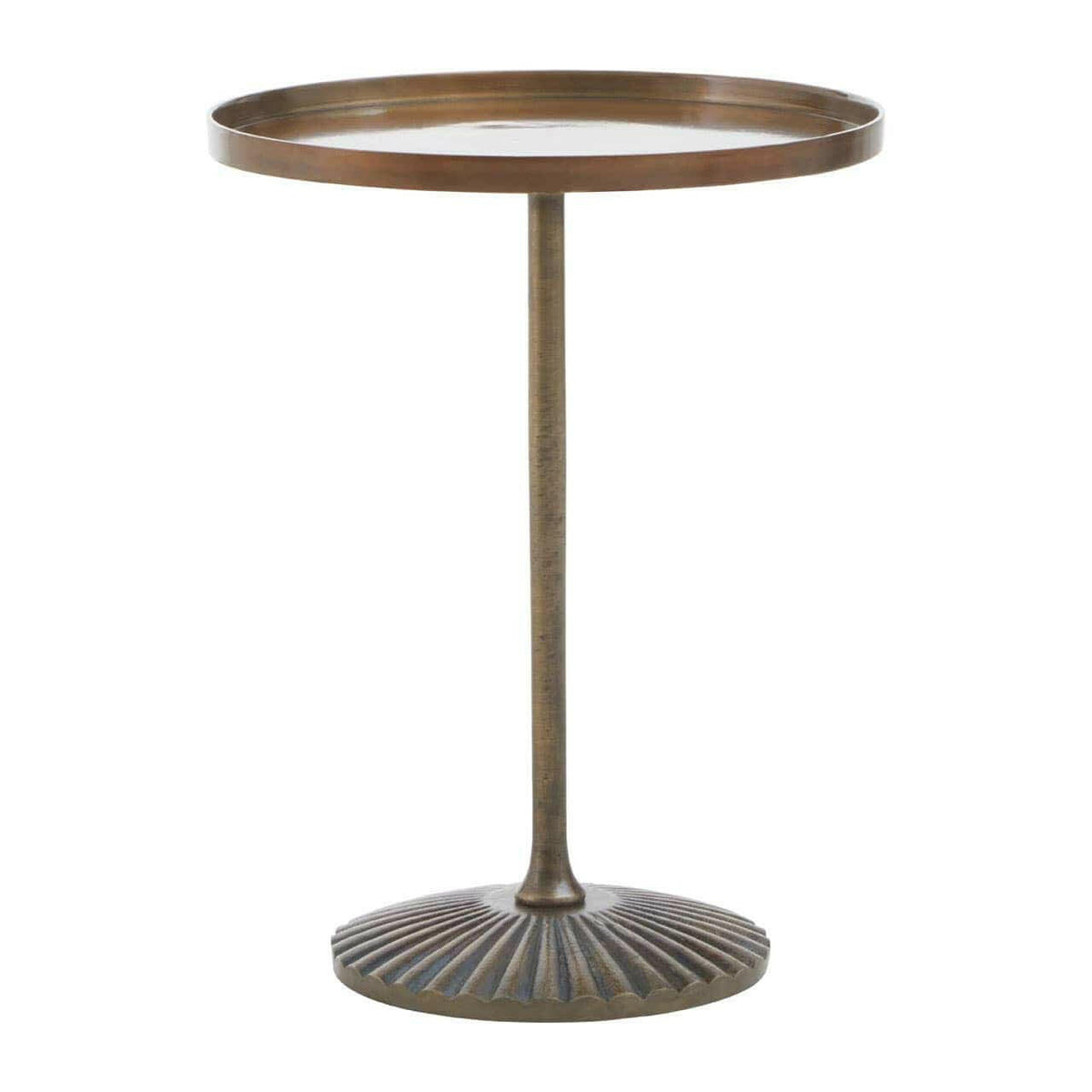 Pali Large Antique Brass Side Table.