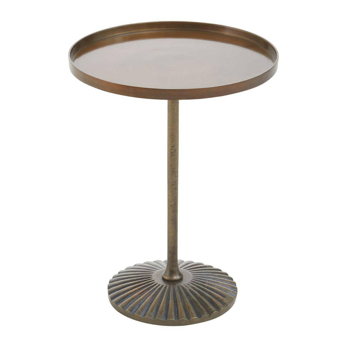 Pali Large Antique Brass Side Table.