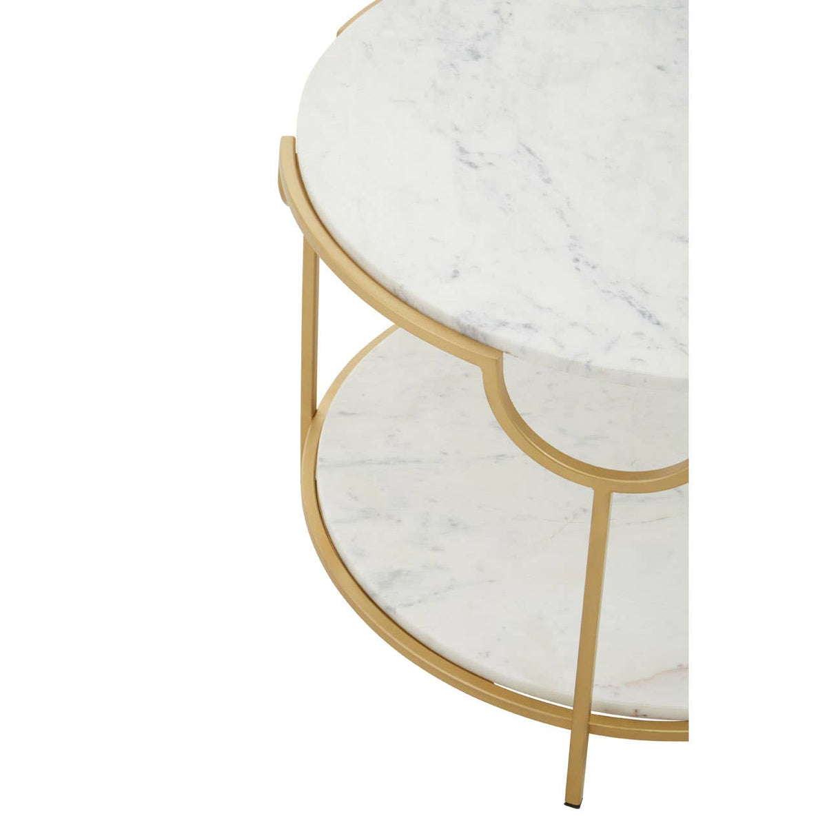 Pali Two Tier White And Gold Side Table..