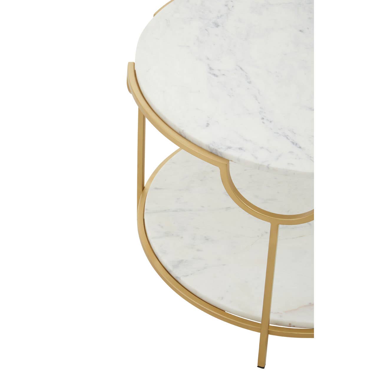 Noosa & Co. Living Pali Two Tier White And Gold Side Table. House of Isabella UK