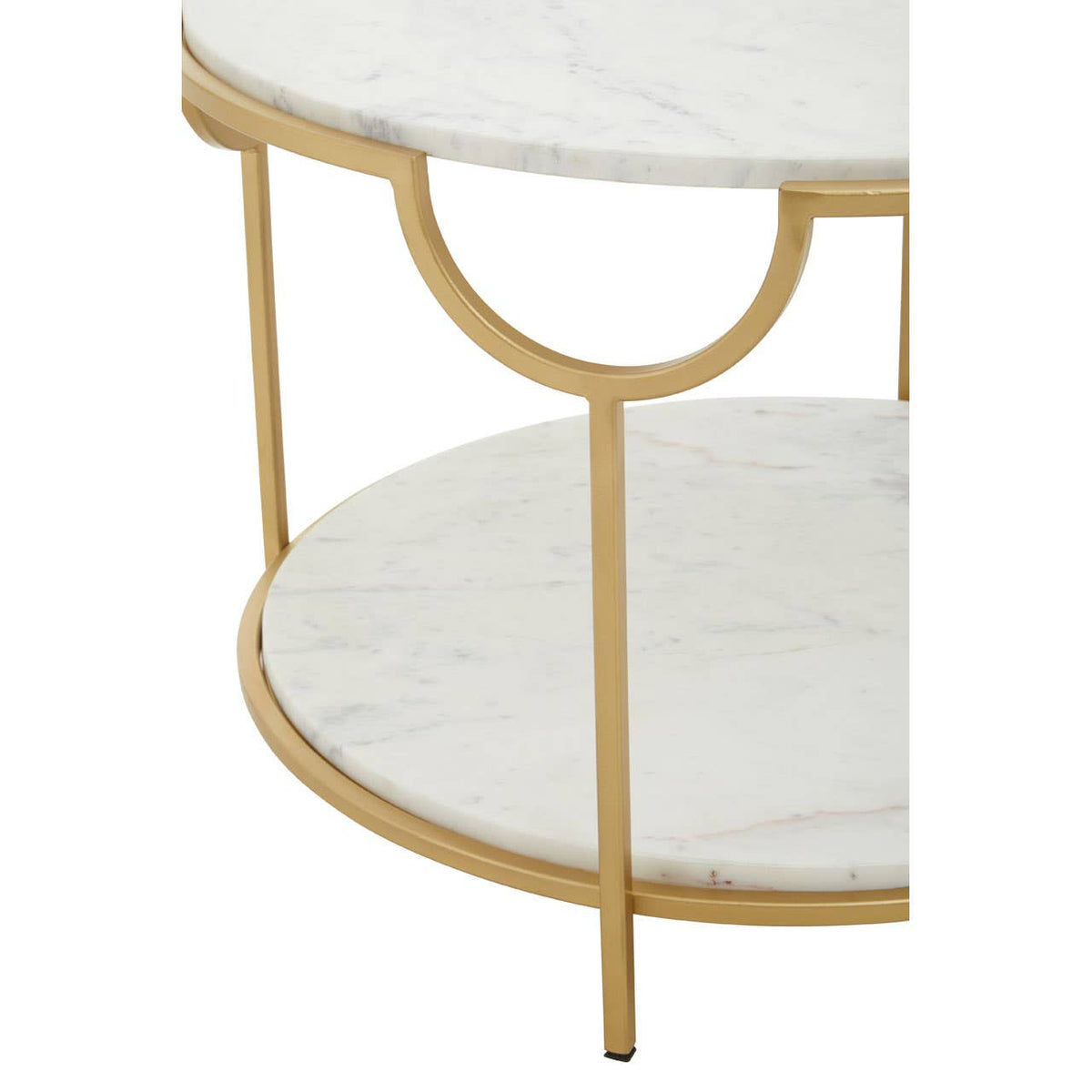 Pali Two Tier White And Gold Side Table..
