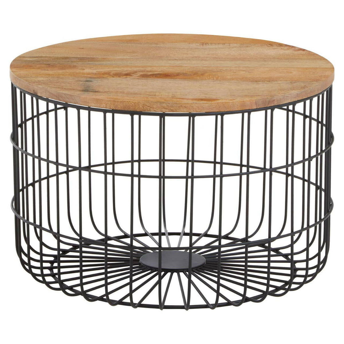 Pali Wooden Side Table With Black Base.