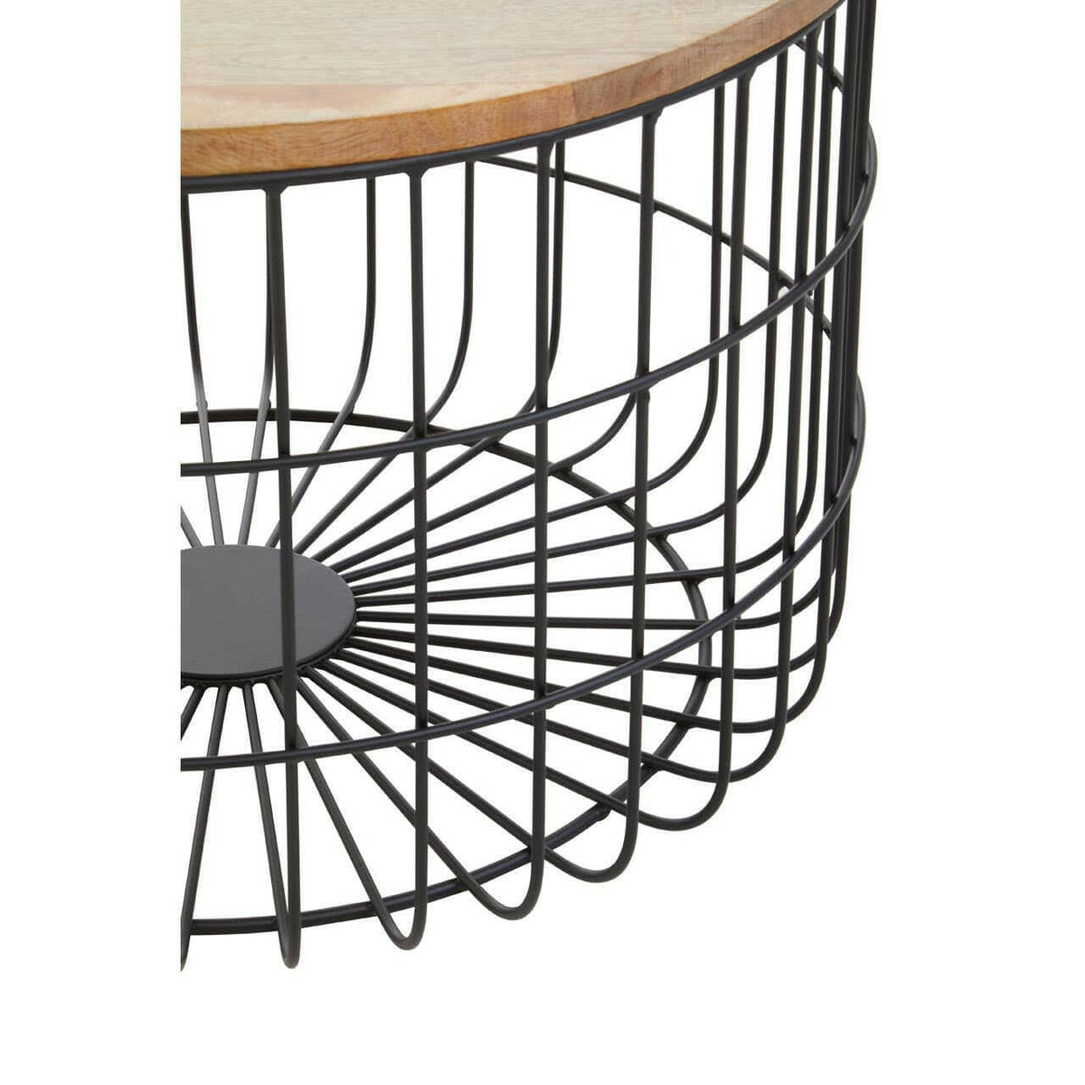 Pali Wooden Side Table With Black Base.
