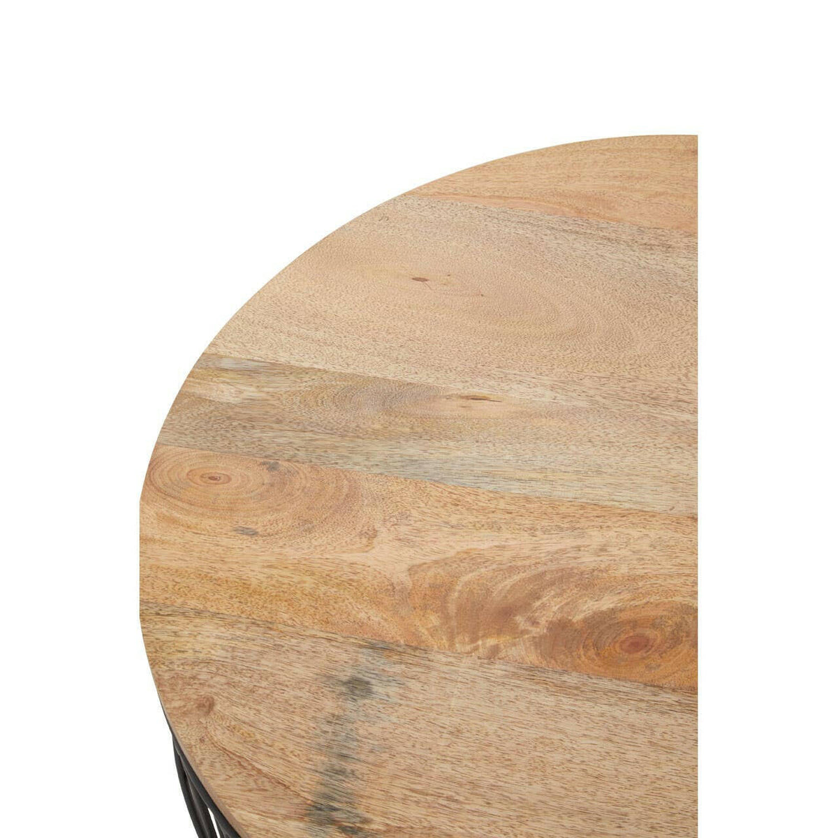 Pali Wooden Side Table With Black Base.