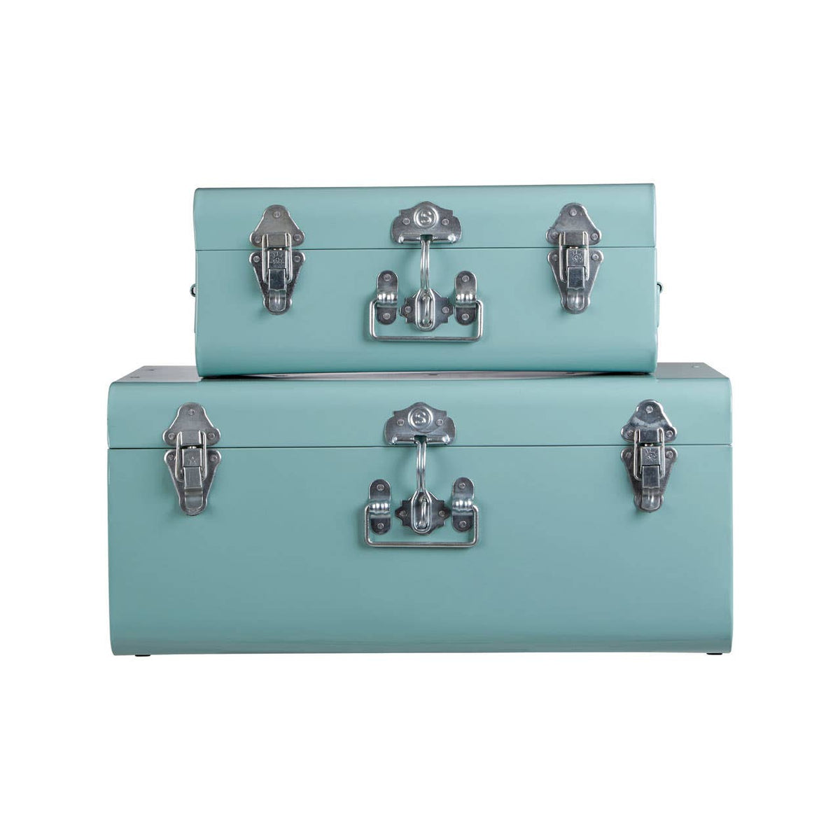 Parley Set Of Two Green Storage Trunks.