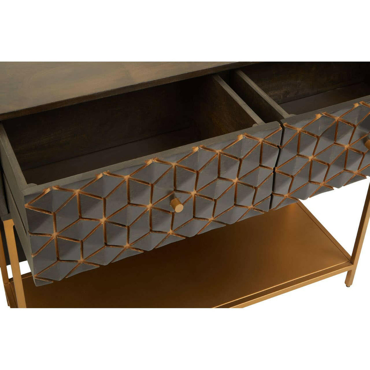 Patina Grey Console Table.