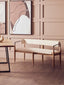 Noosa & Co. Living Persolo Cream Textured Dining Bench with Wood Frame House of Isabella UK