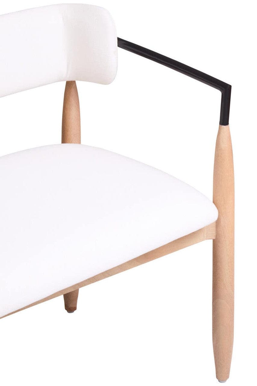 Noosa & Co. Living Persolo Cream Textured Dining Bench with Wood Frame House of Isabella UK