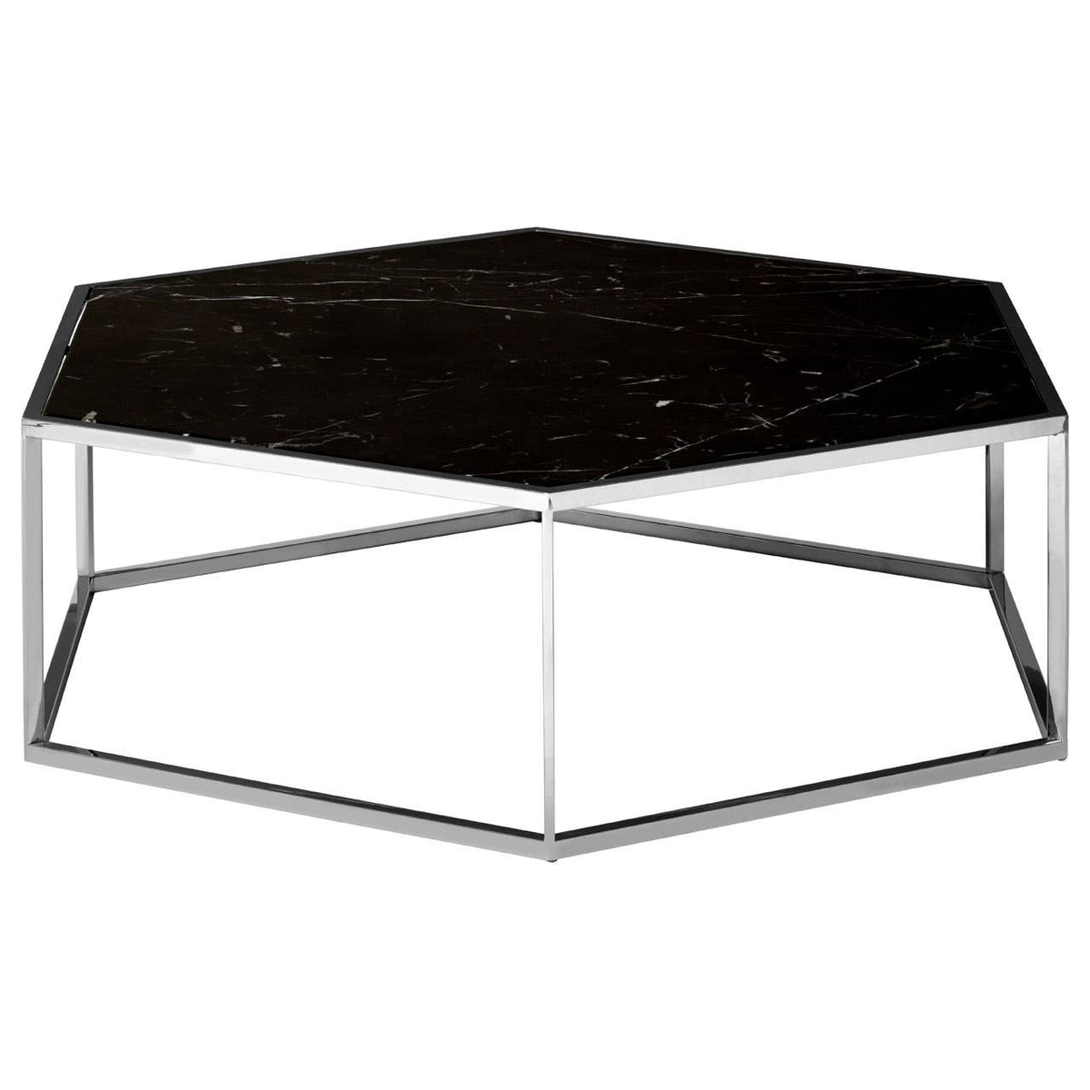 Piermount Silver Frame Hexagon Coffee Table.