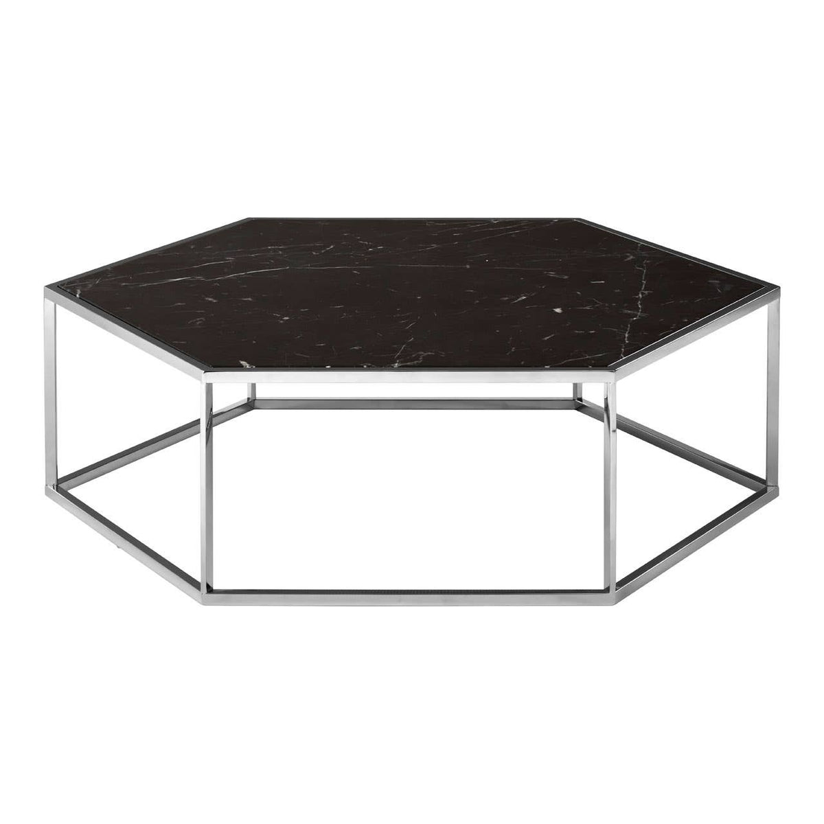 Piermount Silver Frame Hexagon Coffee Table.