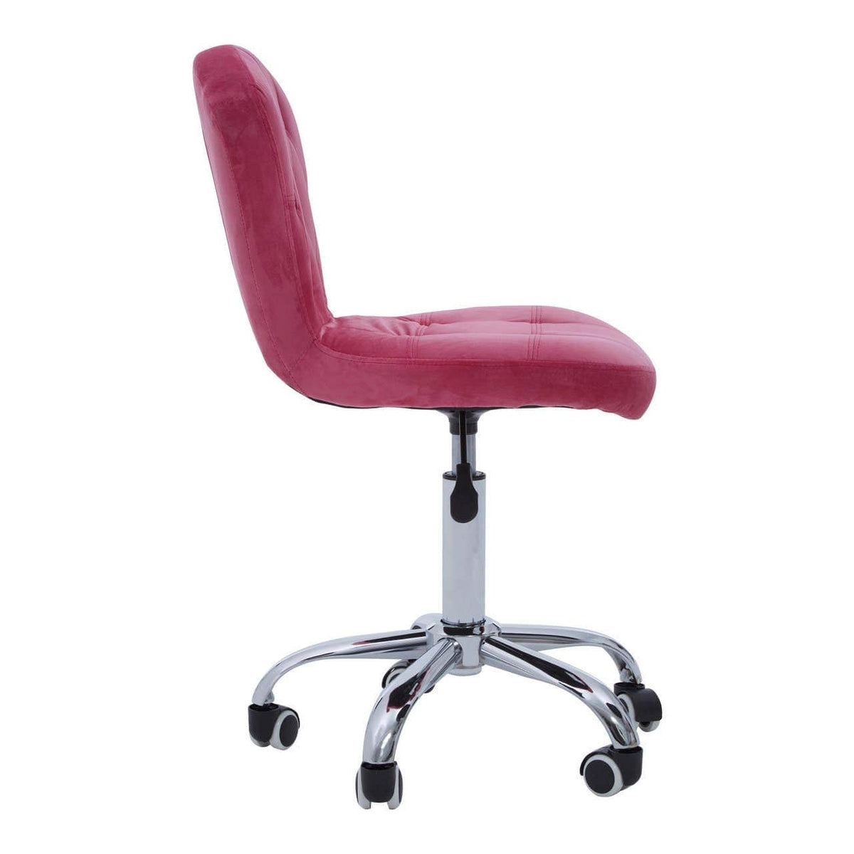 Pink Velvet Buttoned Home Office Chair.