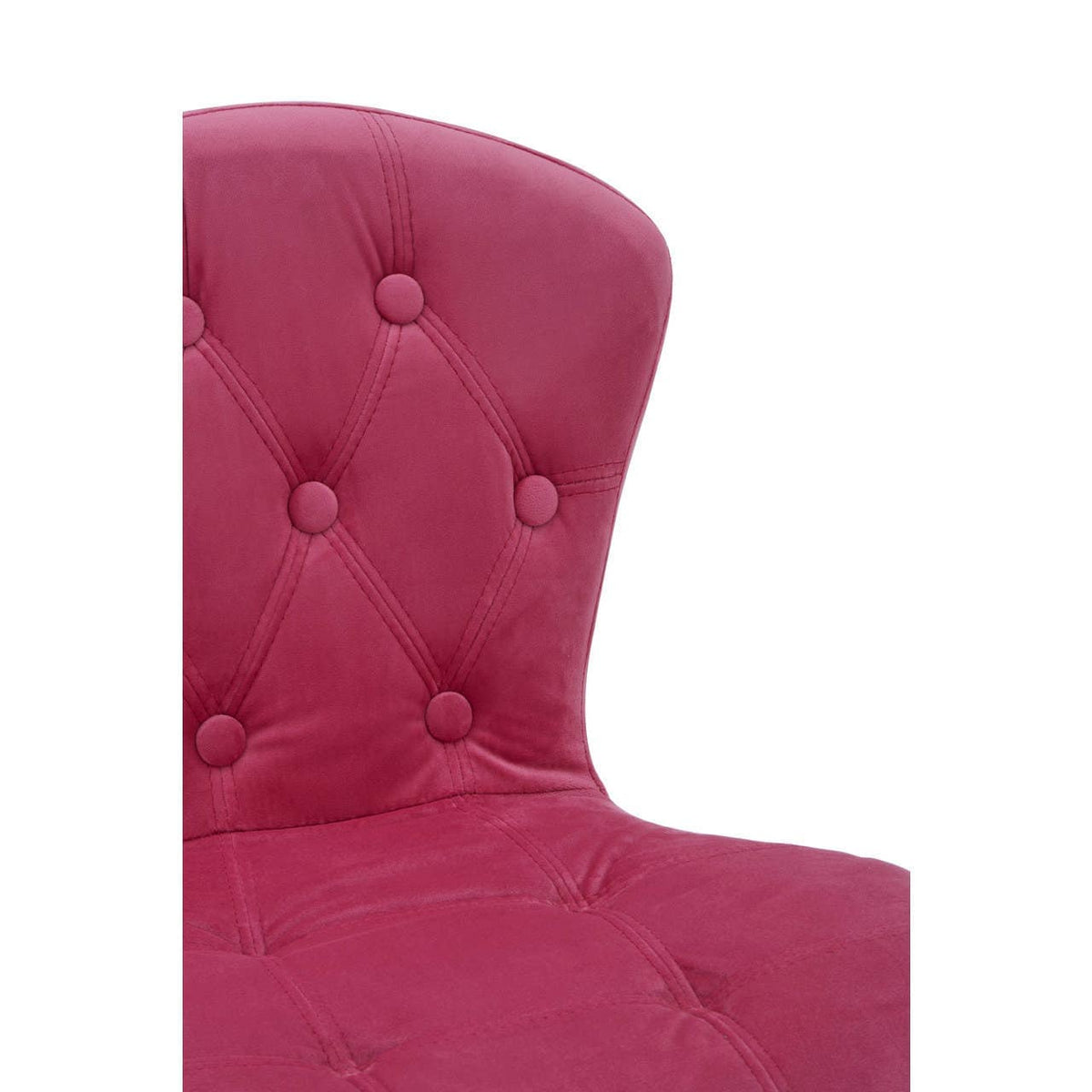 Pink Velvet Buttoned Home Office Chair.