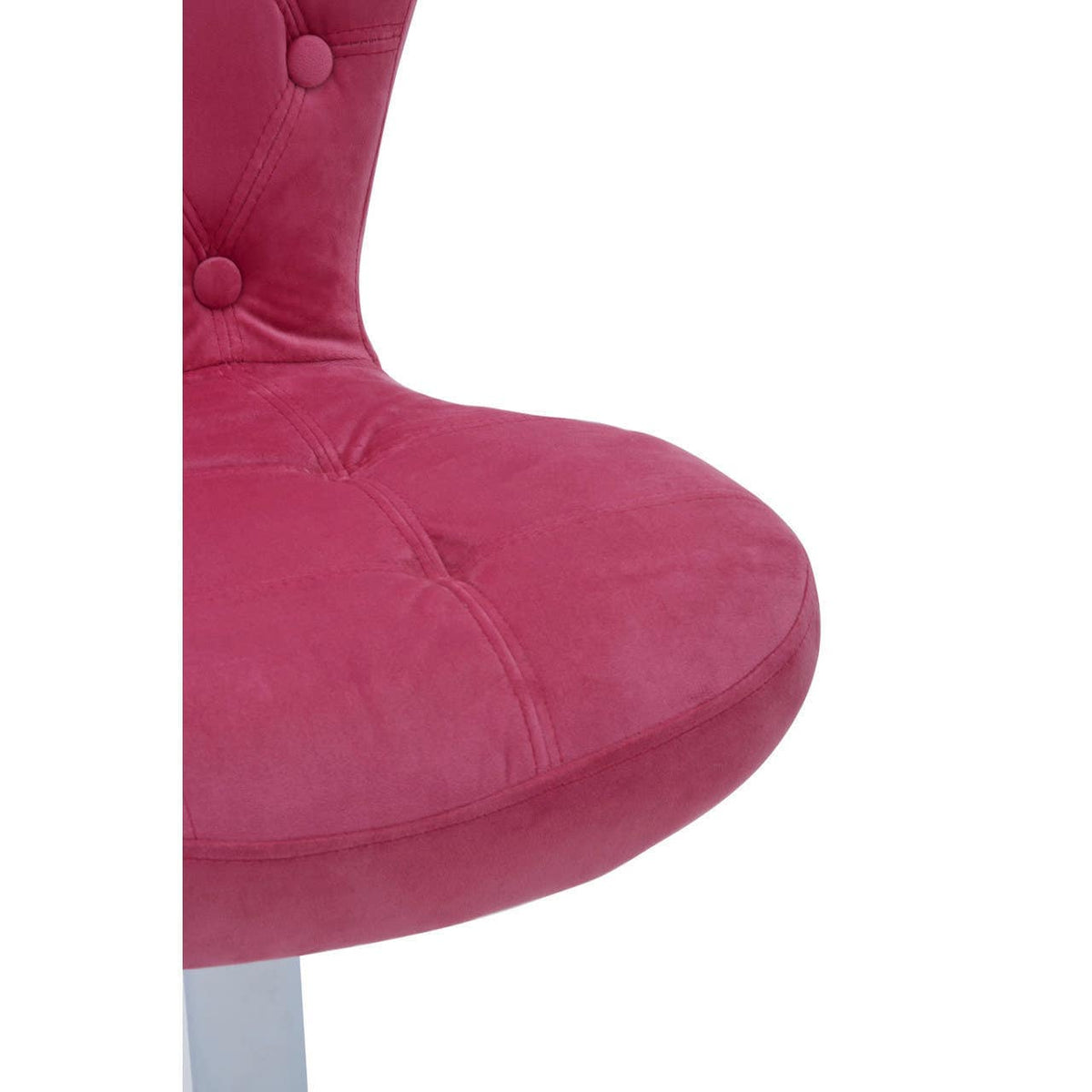 Pink Velvet Buttoned Home Office Chair.