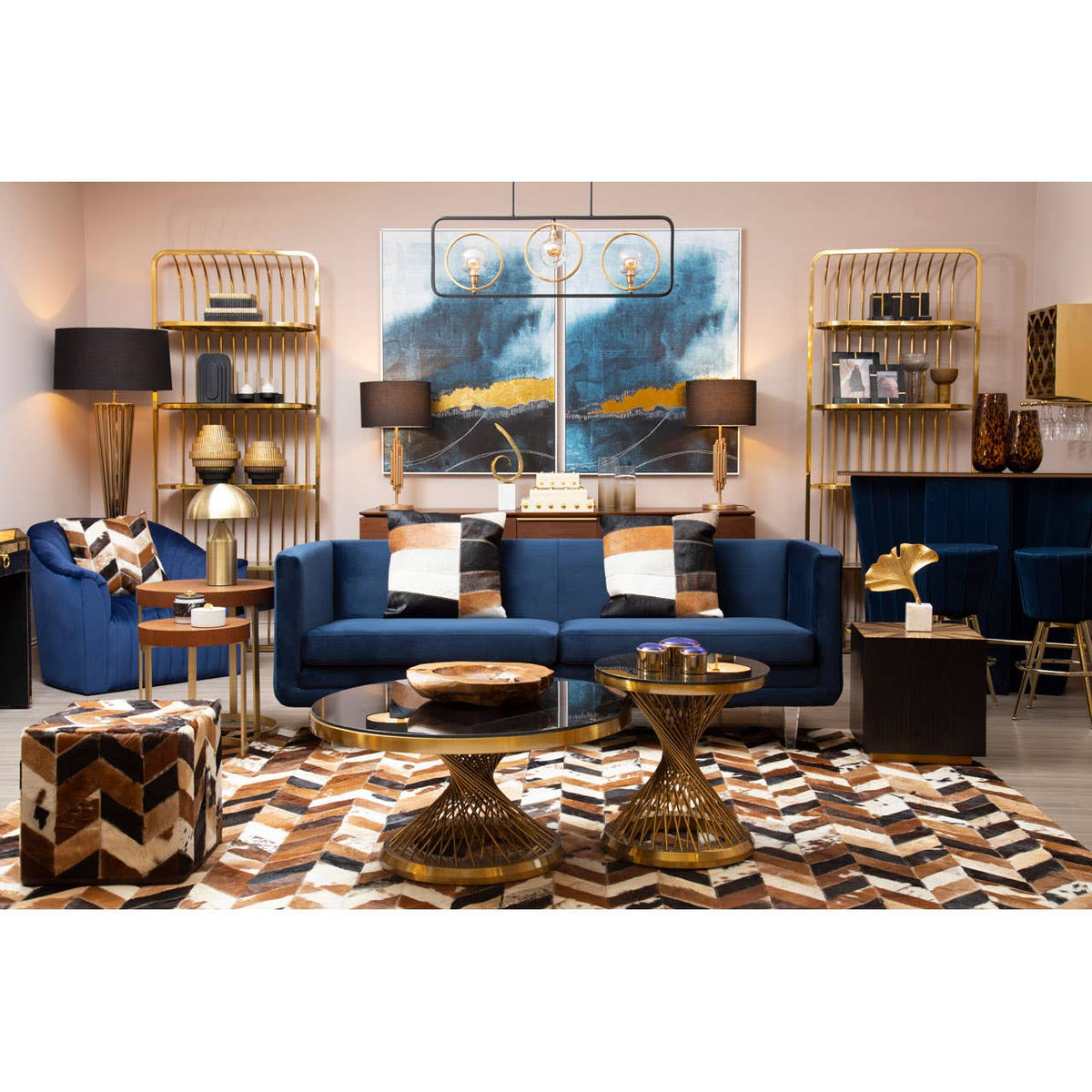 Pinner Dark Blue Sofa.