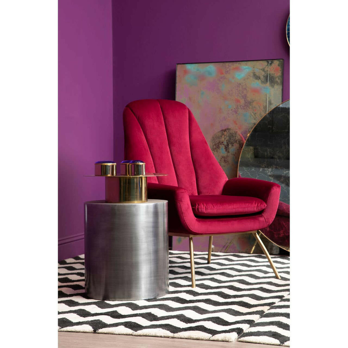 Rabia Accent Table With Straight Base.