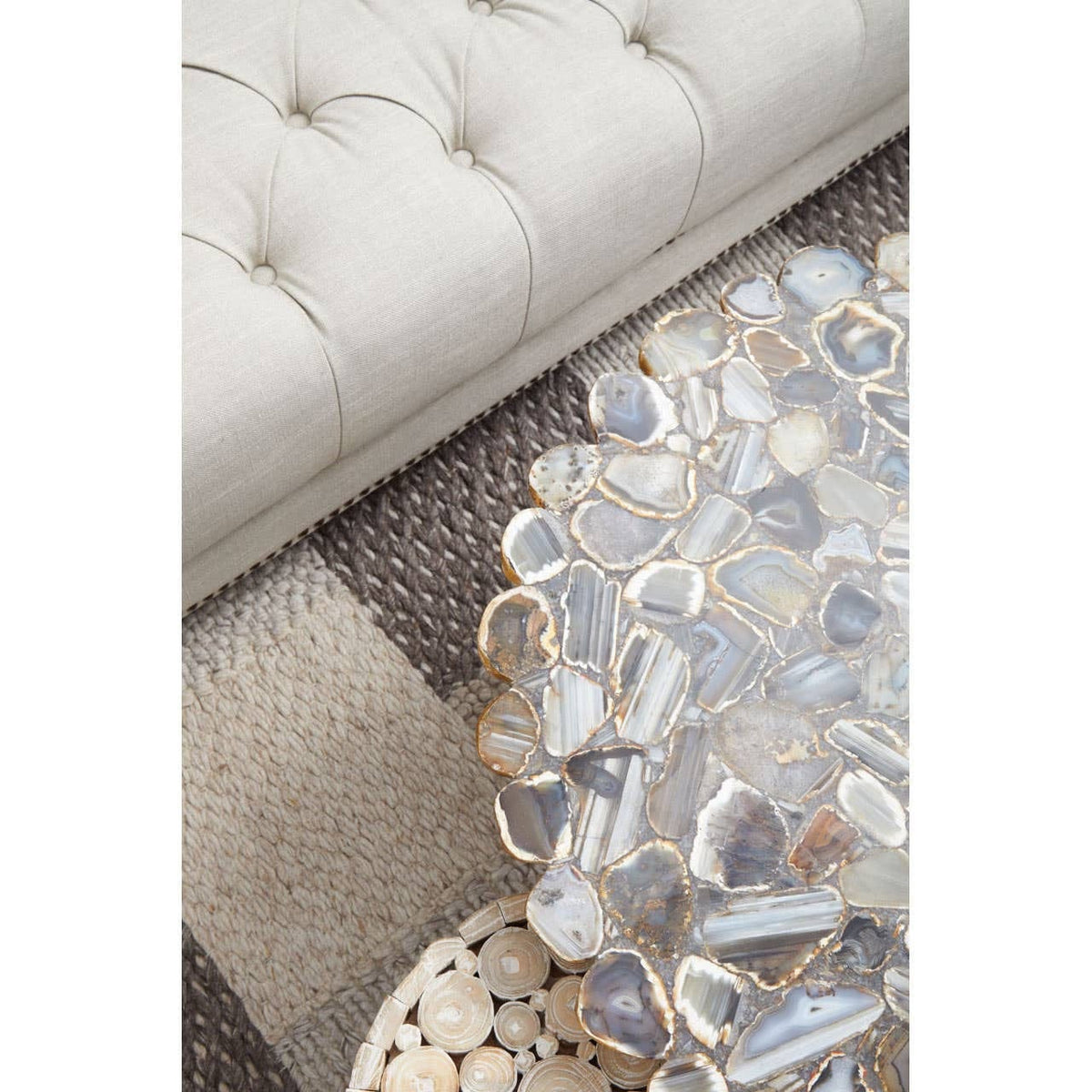 Noosa & Co. Living Rabia Agate Coffee Table With Cross Base House of Isabella UK