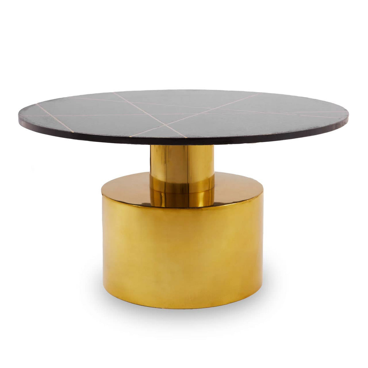 Rabia Coffee Table With Black Marble Top.