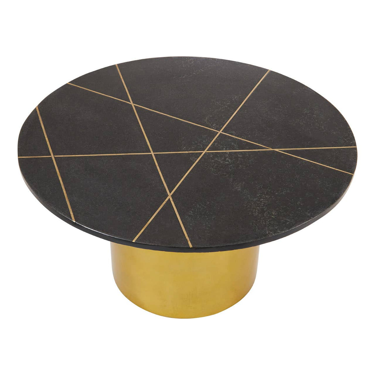 Rabia Coffee Table With Black Marble Top.