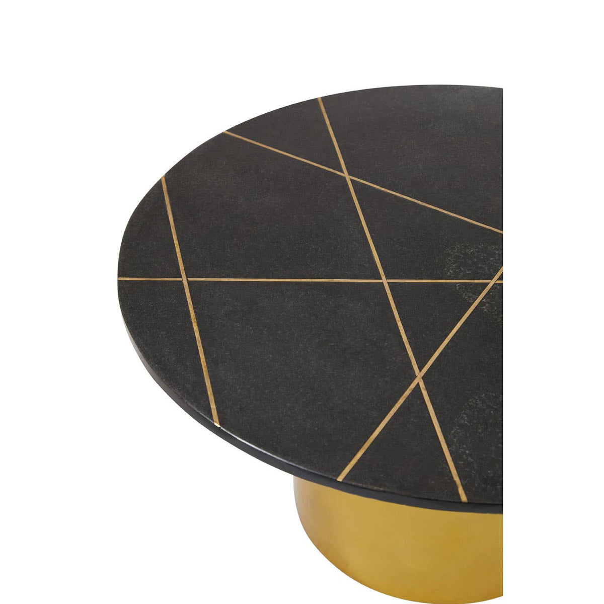 Rabia Coffee Table With Black Marble Top.