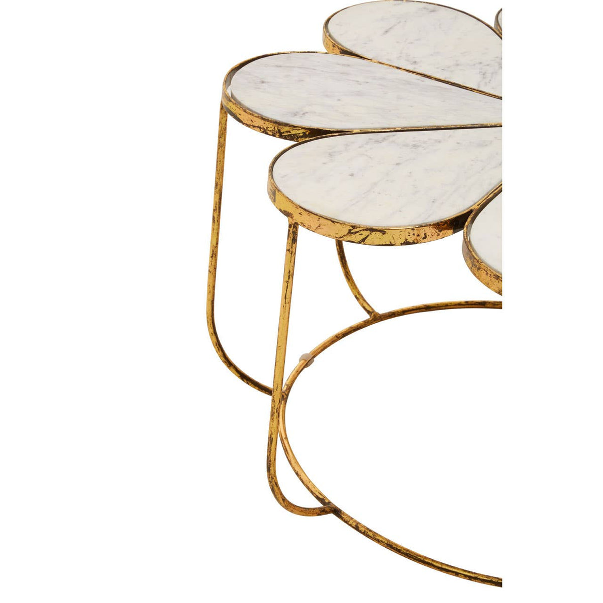 Rabia Petal Coffee Table With Marble Top.