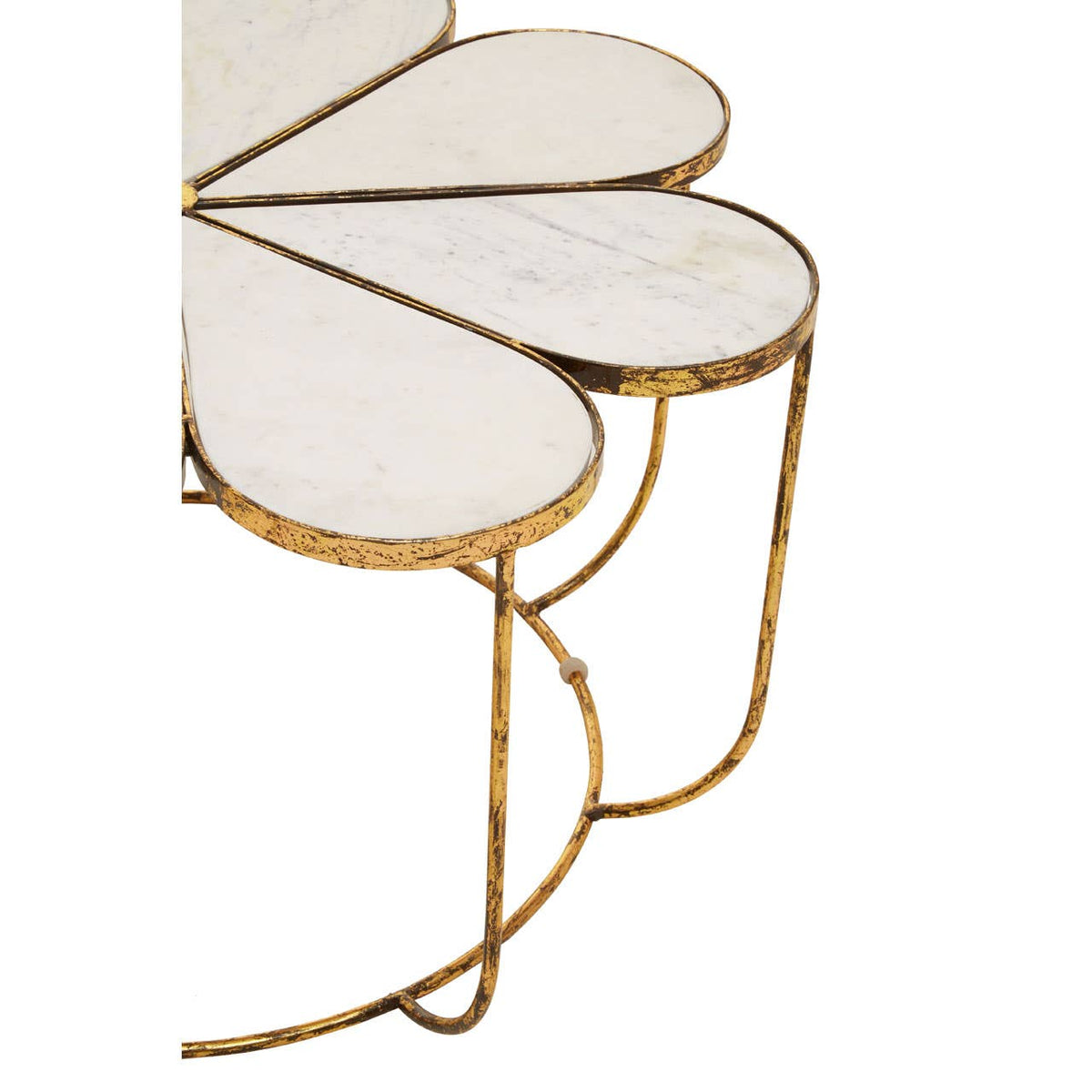 Rabia Petal Coffee Table With Marble Top.