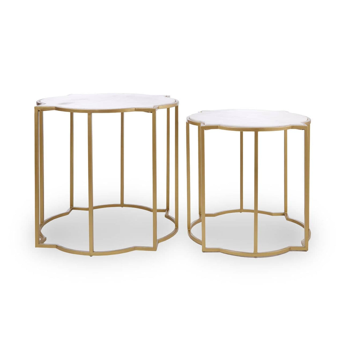 Rabia Set Of 2 Tables With Quatrefoil Top.