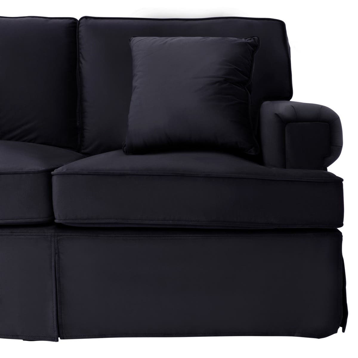 Noosa & Co. Living Ralph Three Seat Black Velvet Chaise Sofa House of Isabella UK