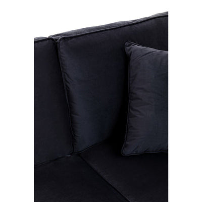 Noosa & Co. Living Ralph Three Seat Black Velvet Chaise Sofa House of Isabella UK