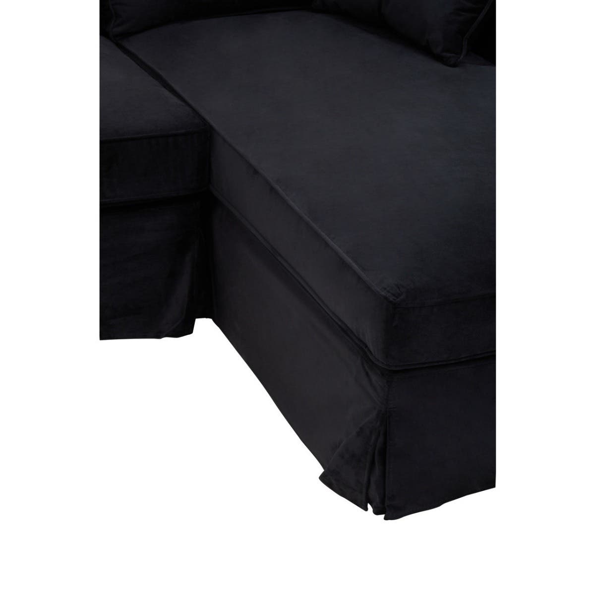 Noosa & Co. Living Ralph Three Seat Black Velvet Chaise Sofa House of Isabella UK