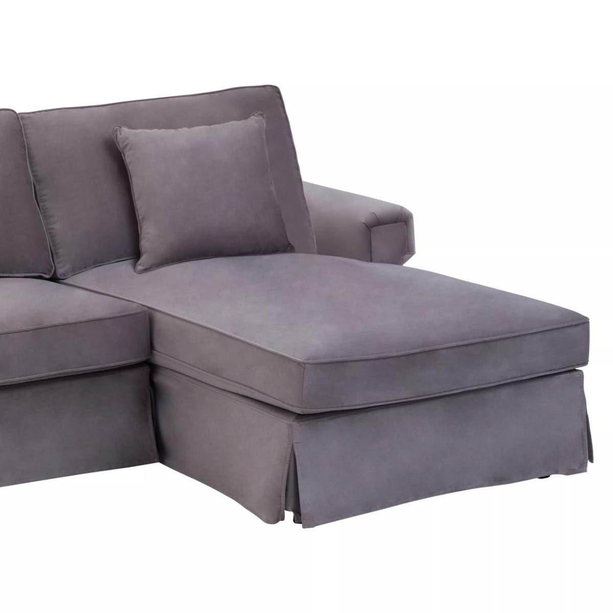 Noosa & Co. Living Ralph Three Seat Grey Velvet Chaise Sofa House of Isabella UK