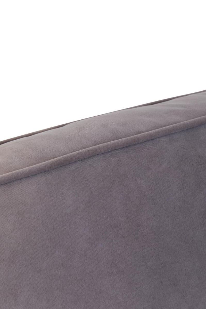 Ralph Three Seat Grey Velvet Chaise Sofa.
