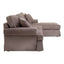 Ralph Three Seat Mink Velvet Chaise Sofa.