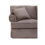 Ralph Three Seat Mink Velvet Chaise Sofa.