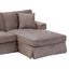 Ralph Three Seat Mink Velvet Chaise Sofa.
