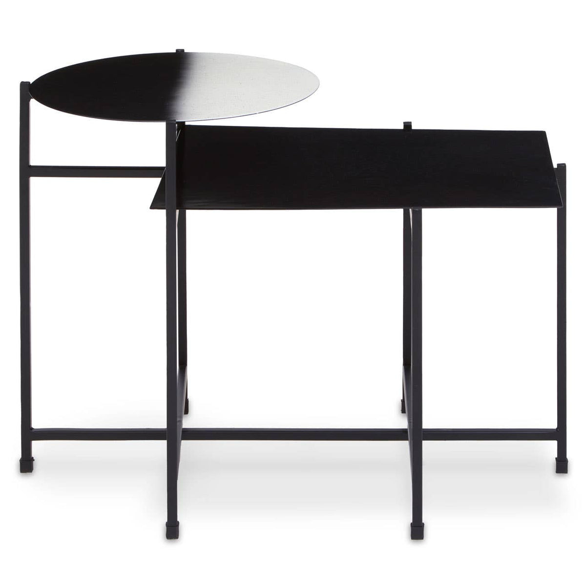 Ramus Two Tier Black And White Ombre Side Table.