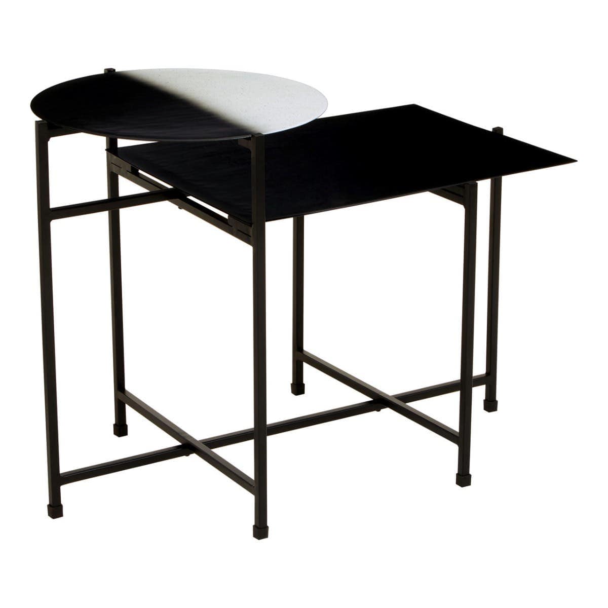 Ramus Two Tier Black And White Ombre Side Table.