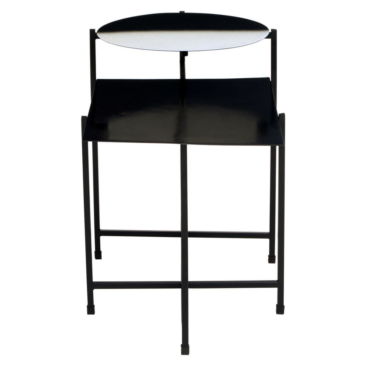 Ramus Two Tier Black And White Ombre Side Table.