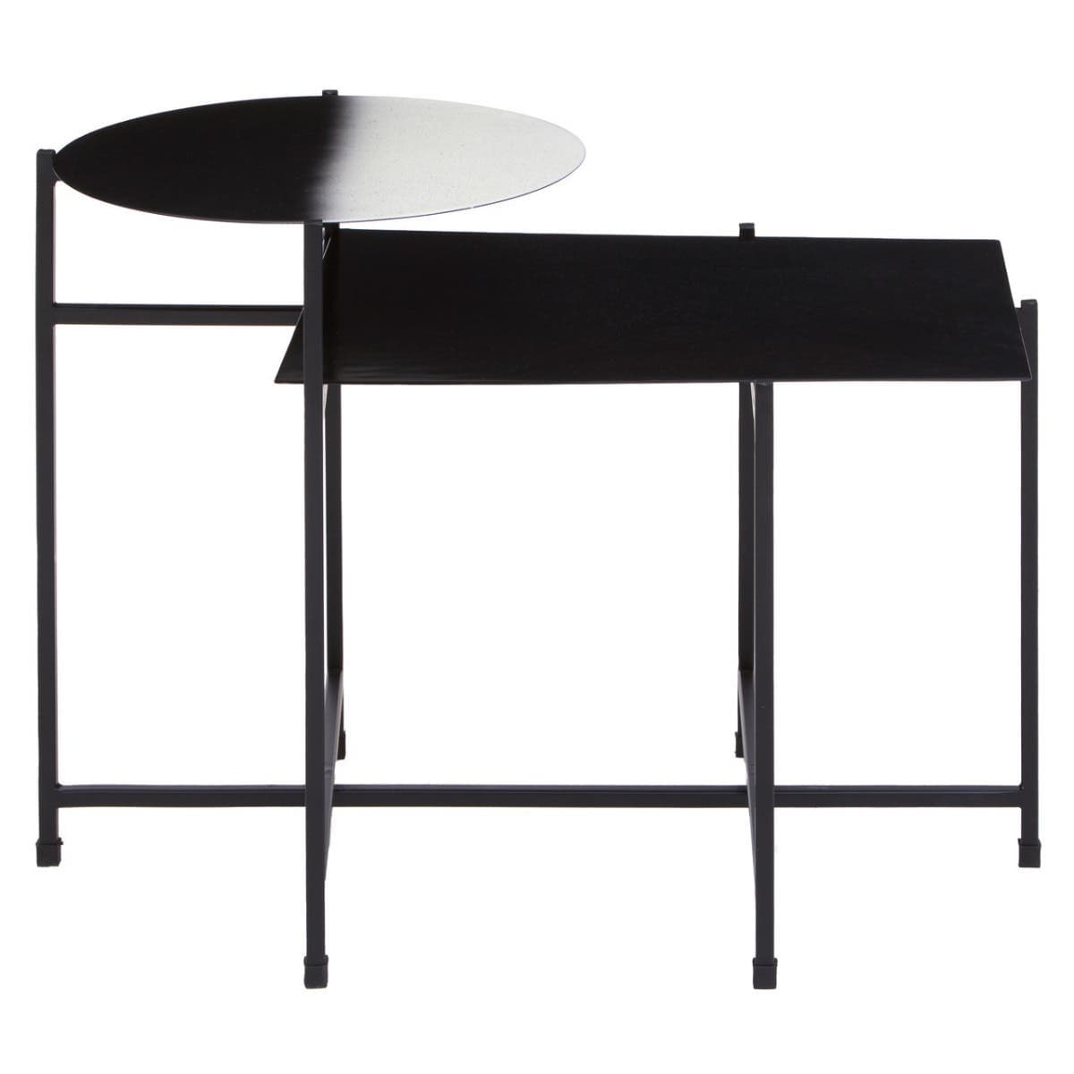 Ramus Two Tier Black And White Ombre Side Table.