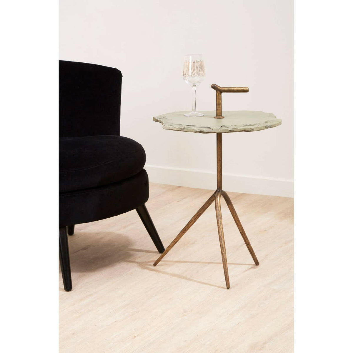 Rany Grey Stone Top Side Table.