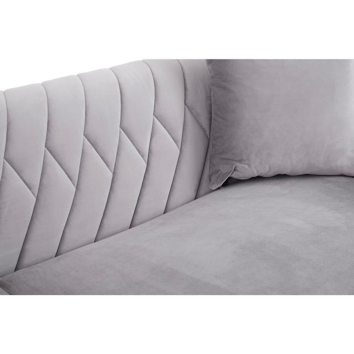 Rashika 3 Seat Grey Velvet Sofa.