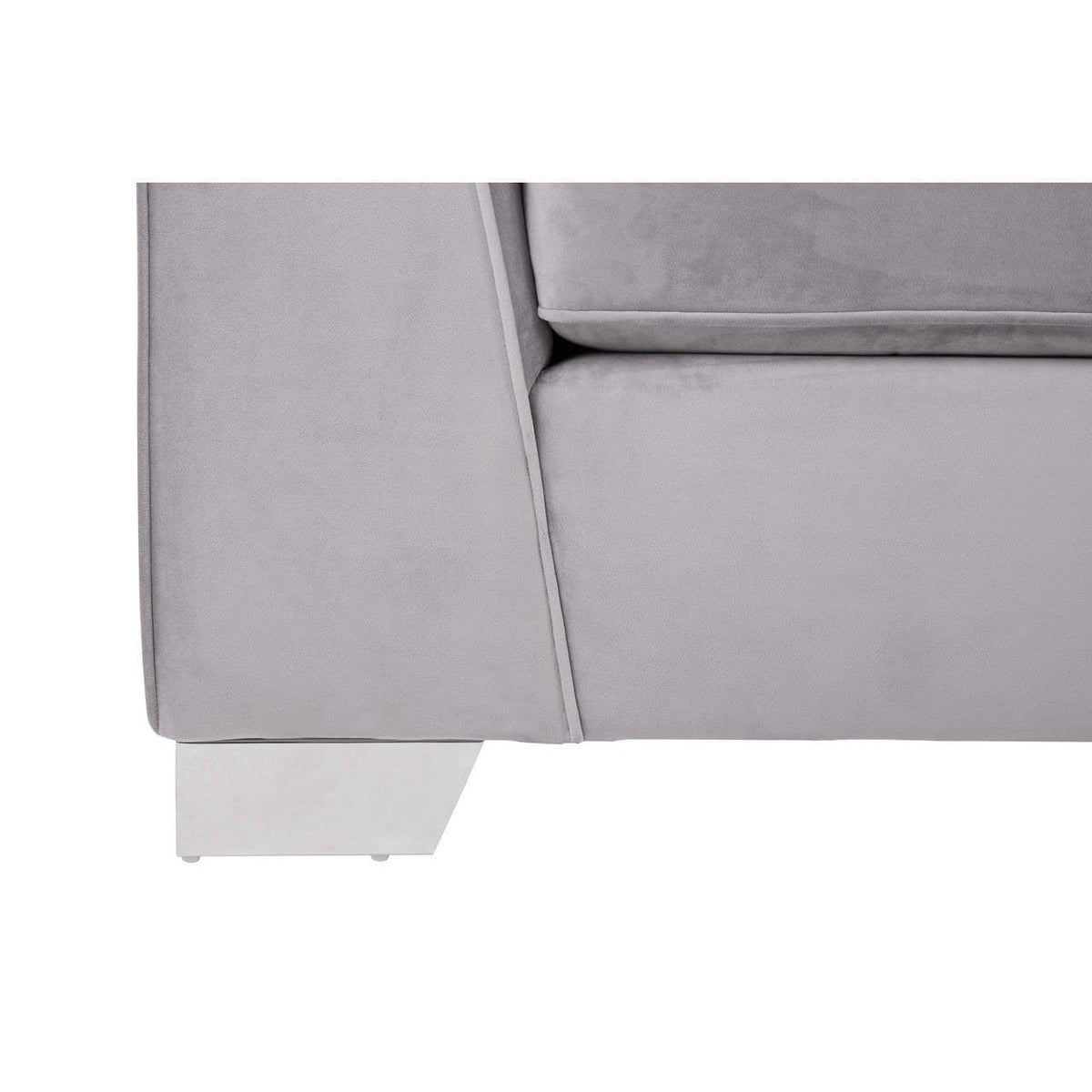 Rashika 3 Seat Grey Velvet Sofa.