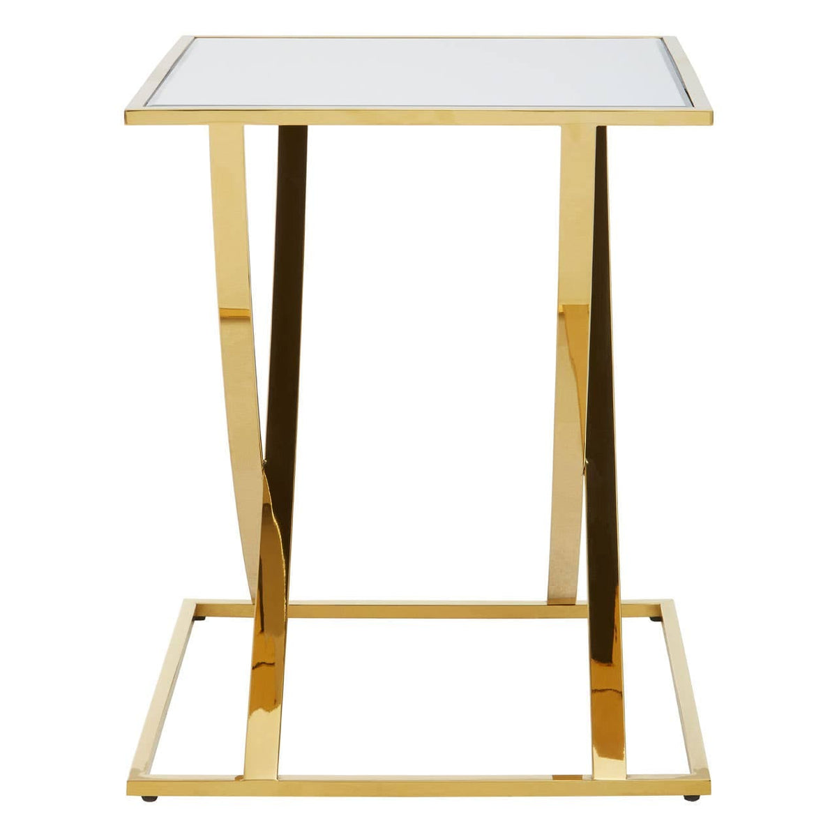 Reena Gold Finish Side Table.