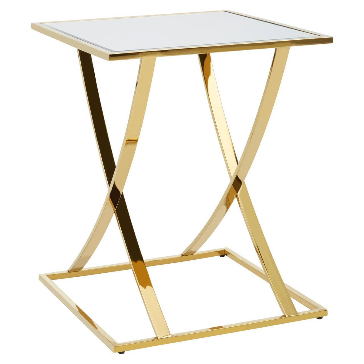 Reena Gold Finish Side Table.