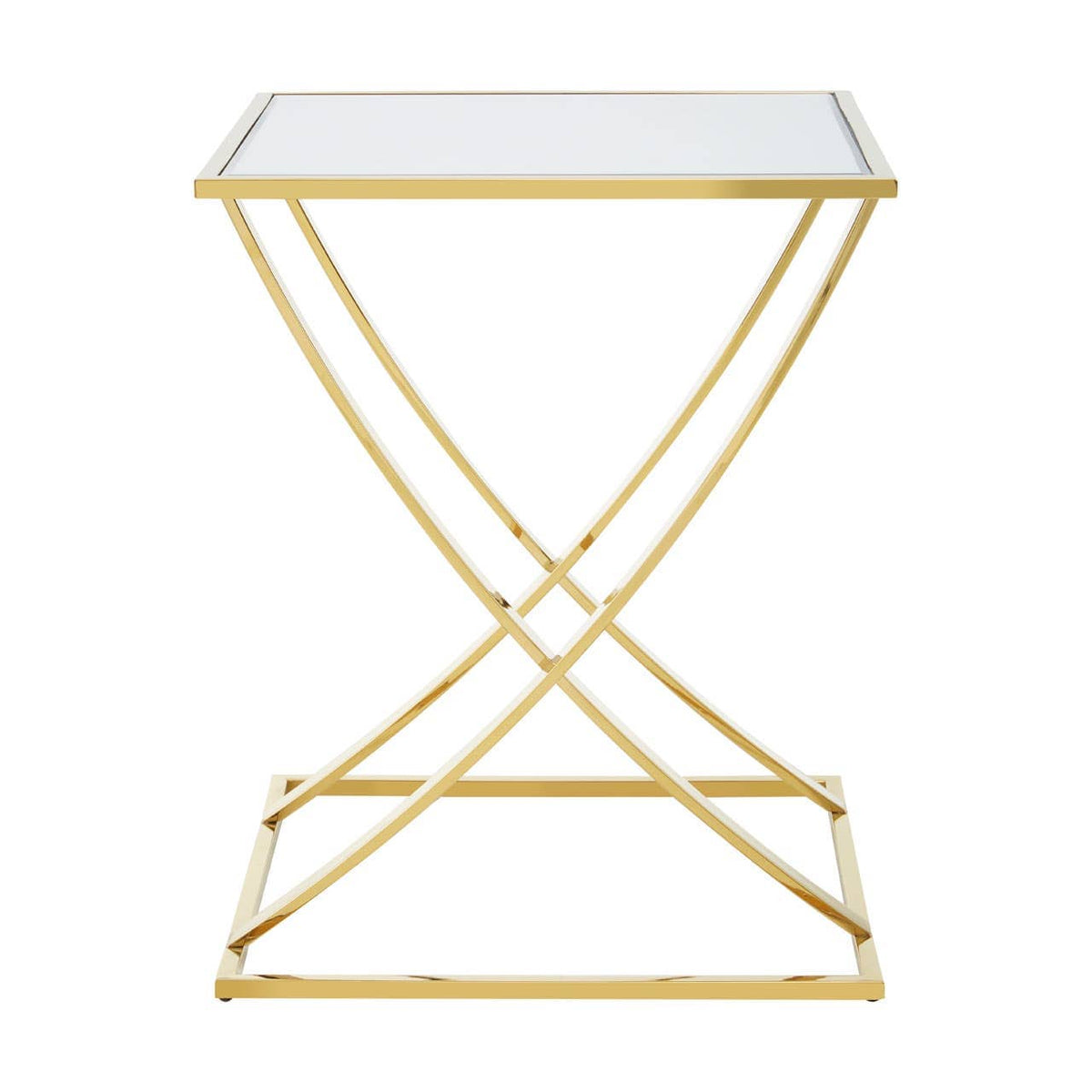 Reena Gold Finish Side Table.