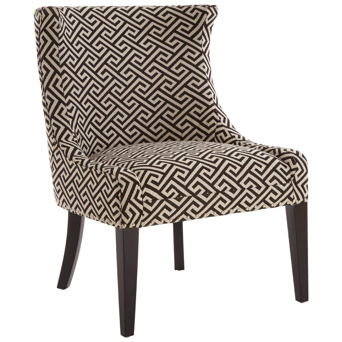 Regents Park Beige And Black Wingback Chair.