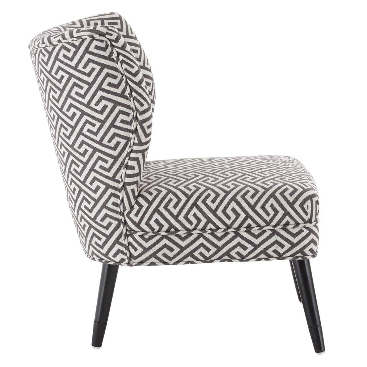 Regents Park Black And Beige Wingback Chair.