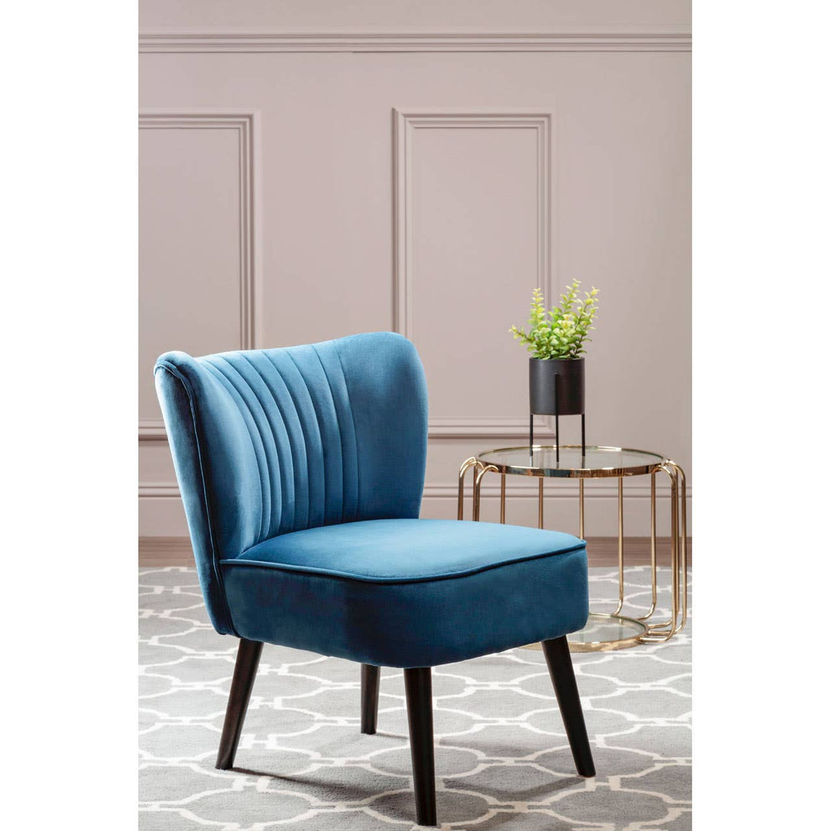 Regents Park Blue Velvet Chair.