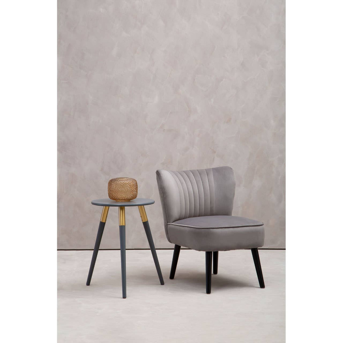 Regents Park Grey Velvet Chair.