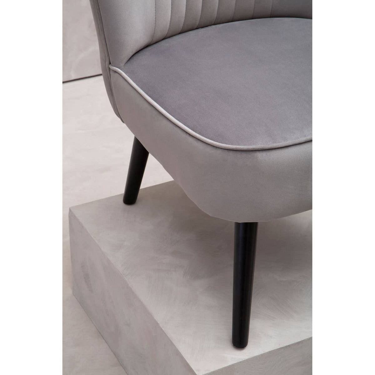 Regents Park Grey Velvet Chair.