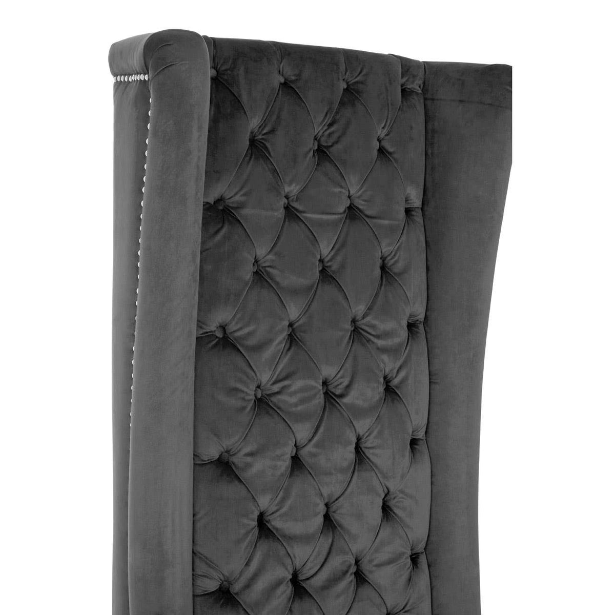 Regents Park Grey Velvet Tall Porter Chair.